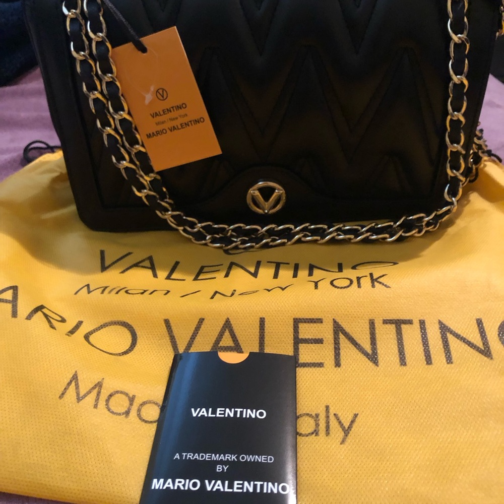 Valentino Black Quilted Chain Bag